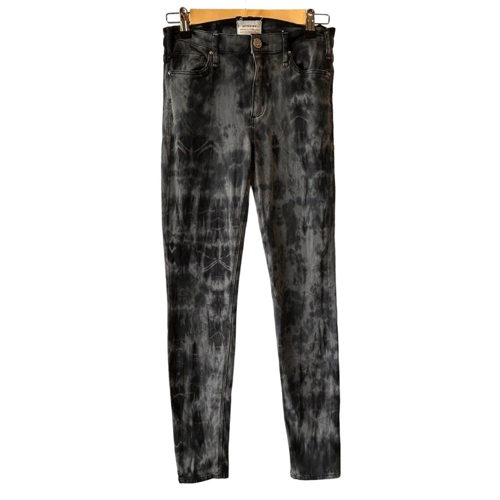 McGuire Women's Midrise Five Pockets Skinny Denim Pant Blue Tie Dye Size 27